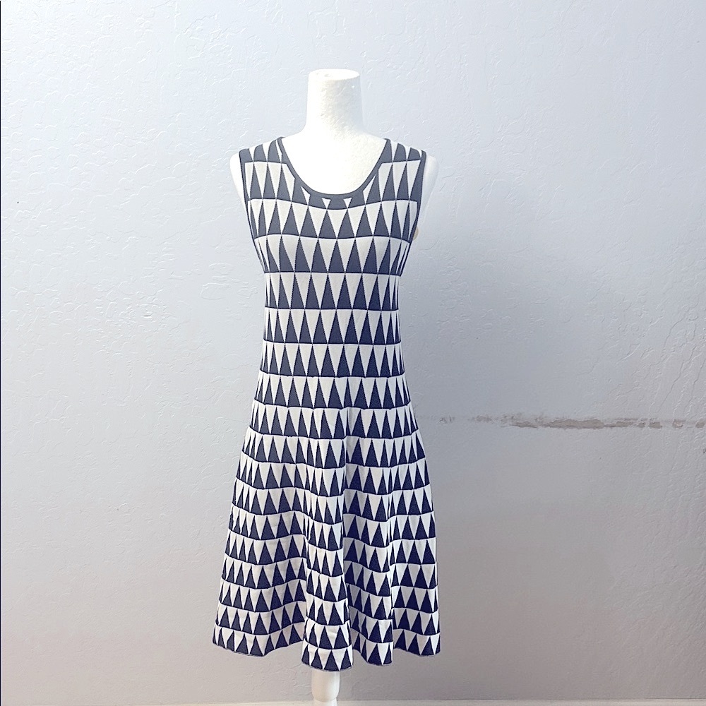 Kling Black and White Geometric Midi Dress